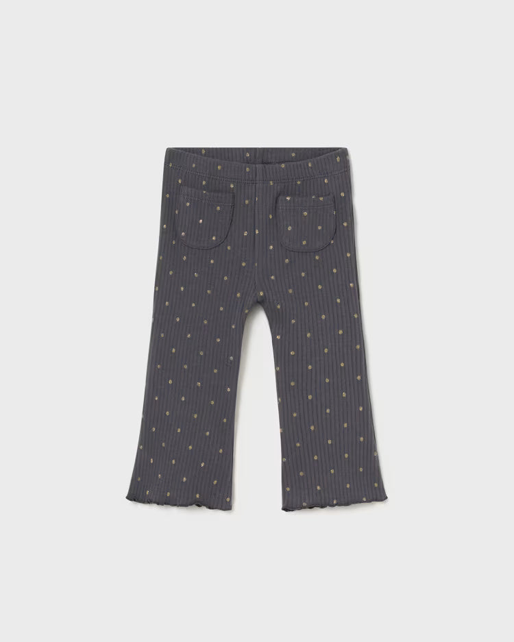Leggings a zampa costine neonata Mayorla grigio pois oro Mayoral Grigio