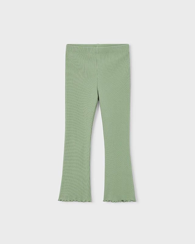 Leggings verde muschio bambina cotone