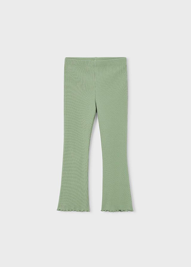 Leggings verde muschio bambina cotone