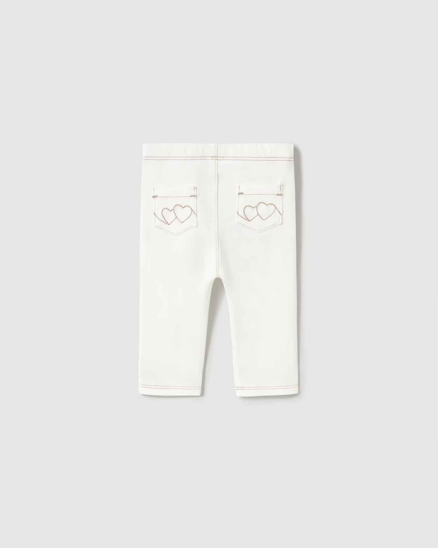 Leggings tasche ricamo neonata Mayoral Newborn bianco Mayoral Bianco