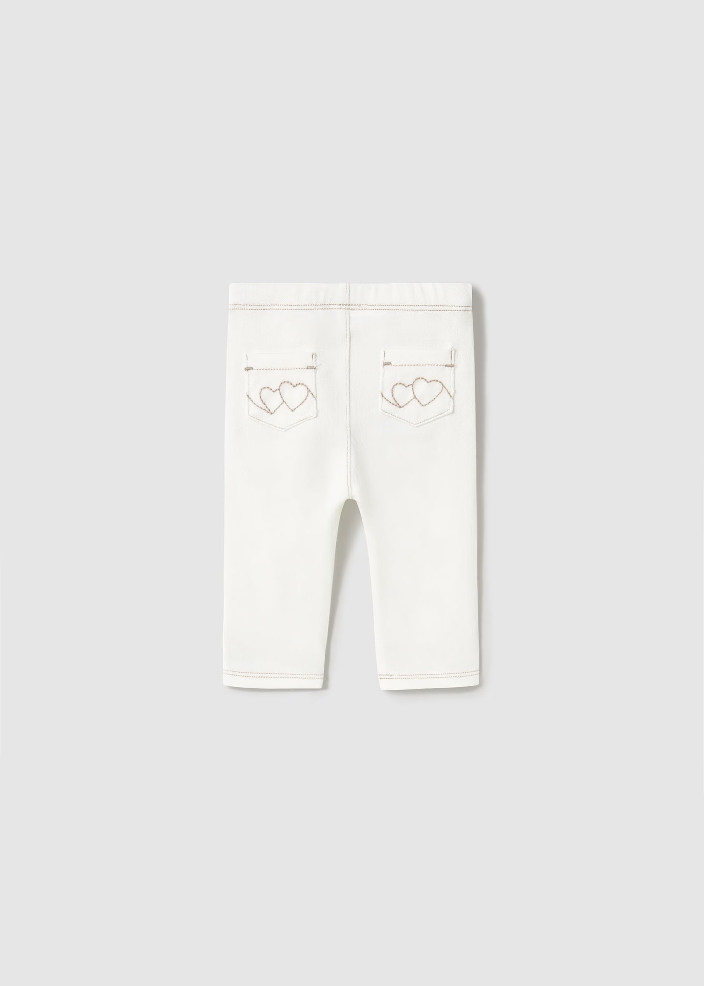 Leggings tasche ricamo neonata Mayoral Newborn bianco Mayoral Bianco