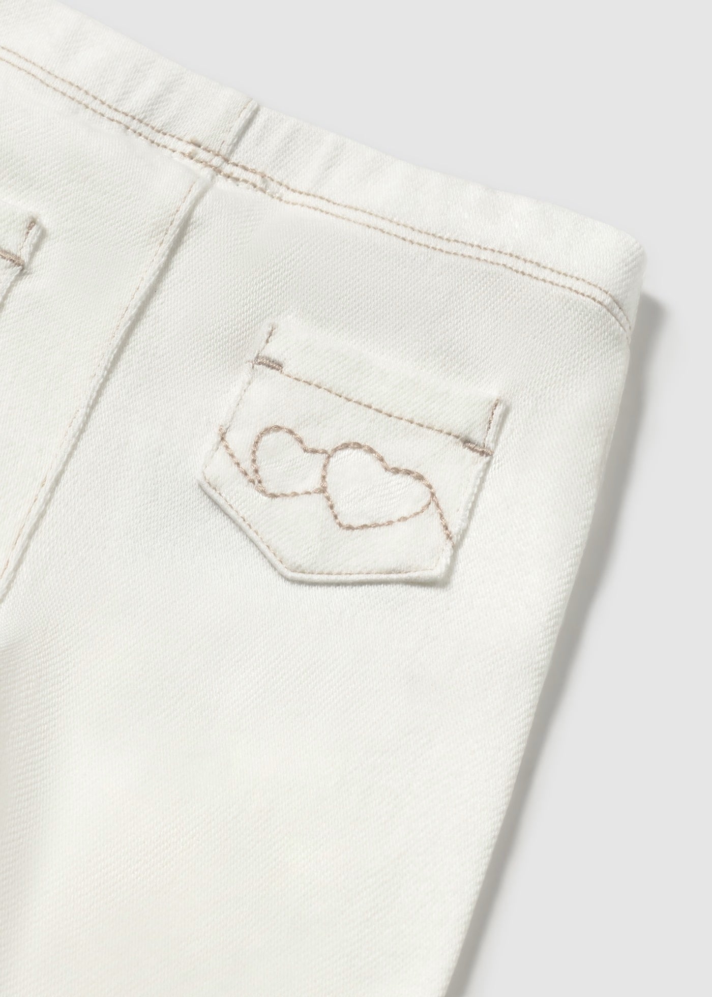 Leggings tasche ricamo neonata Mayoral Newborn bianco Mayoral Bianco