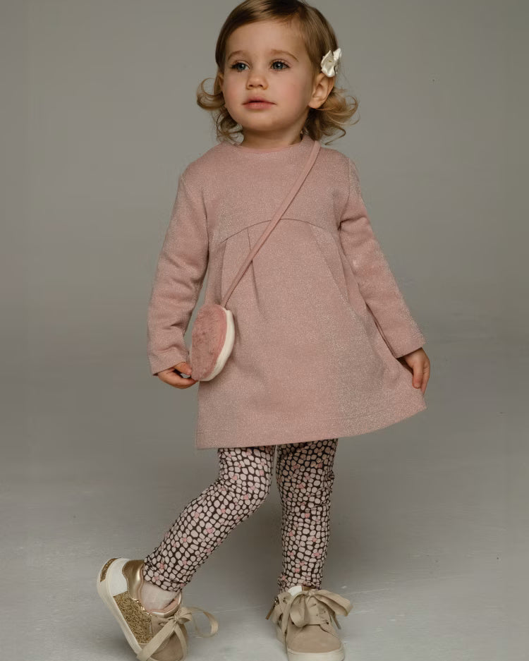 Leggings stampato neonata Mayoral grigio cuori rosa Mayoral Grigio