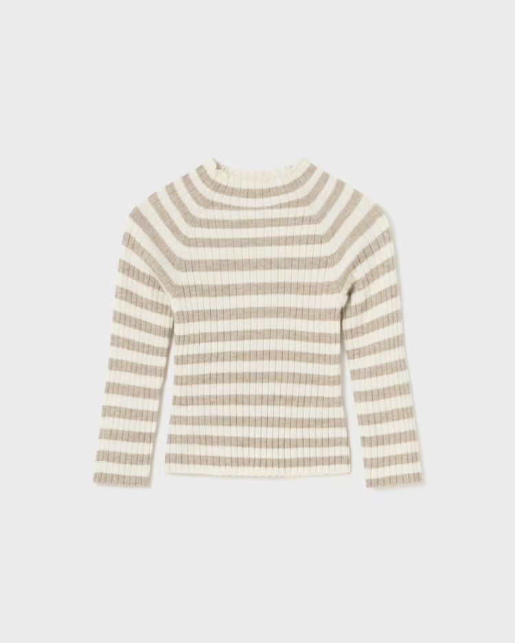 Lupetto tricot in viscosa neonata Mayoral righe beige e panna Mayoral Beige