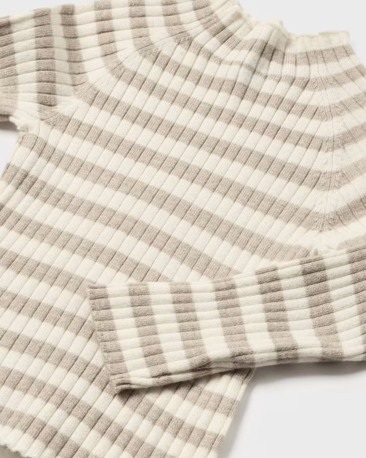 Lupetto tricot in viscosa neonata Mayoral righe beige e panna Mayoral Beige