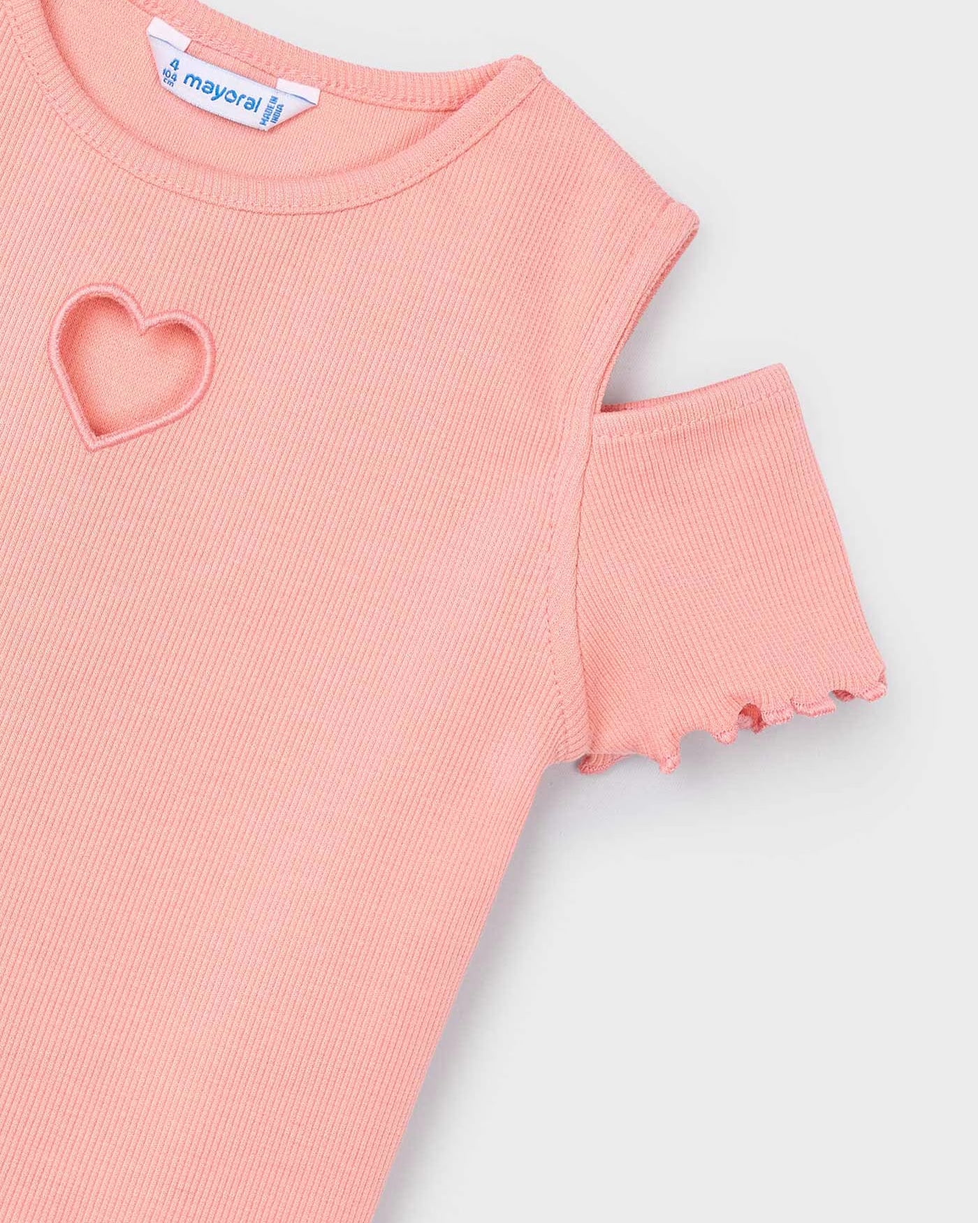 T-shirt manica spaccata bambina Mayoral rosa salmone Mayoral Rosa