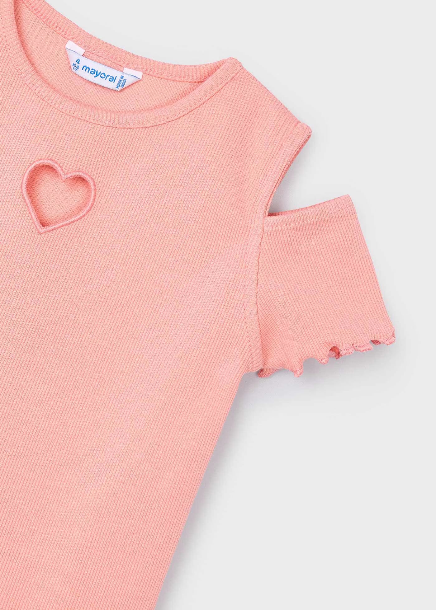 T-shirt manica spaccata bambina Mayoral rosa salmone Mayoral Rosa