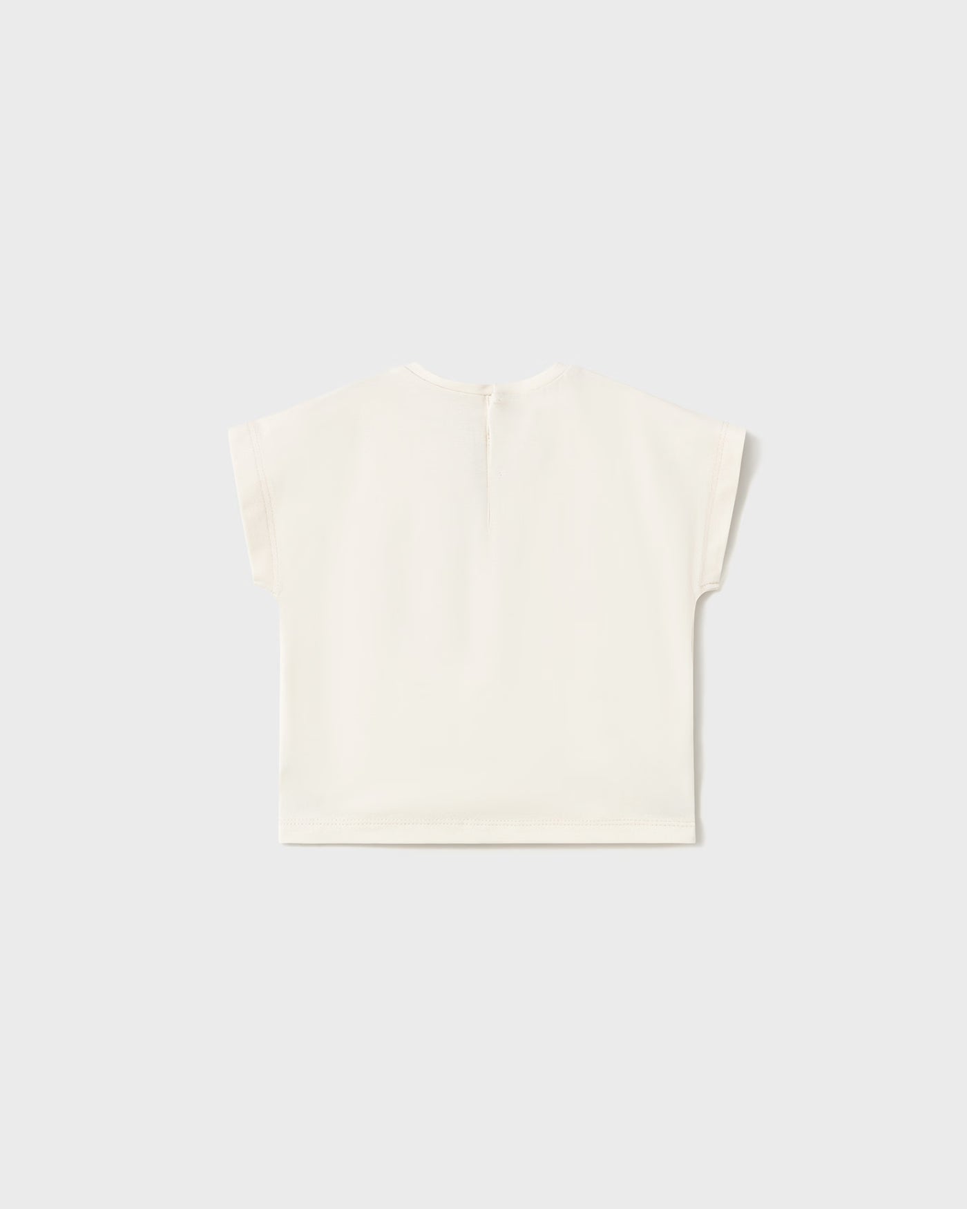 T-Shirt corta nodo neonata Mayoral applicazioni fiori Mayoral Panna