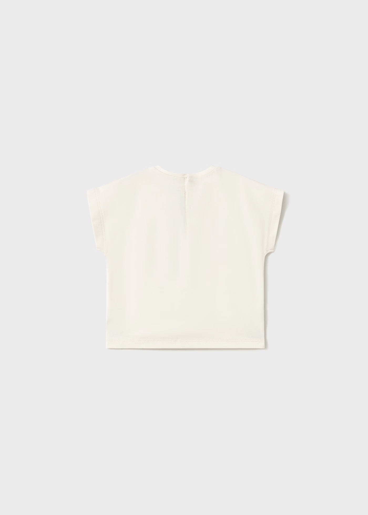 T-Shirt corta nodo neonata Mayoral applicazioni fiori Mayoral Panna