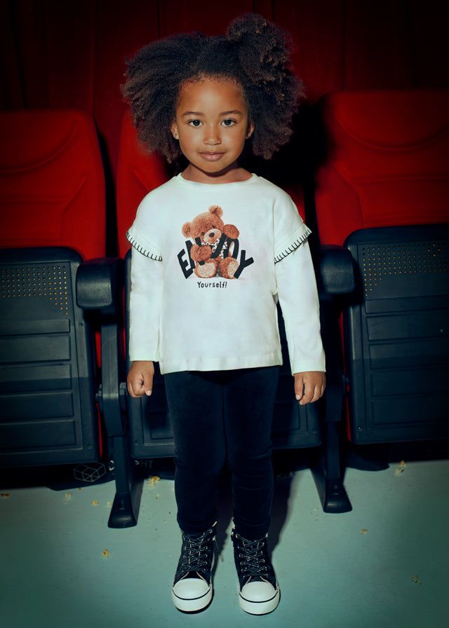 Maglietta bambina Mayoral TEDDY yourself panna Mayoral 2 Anni 92cm