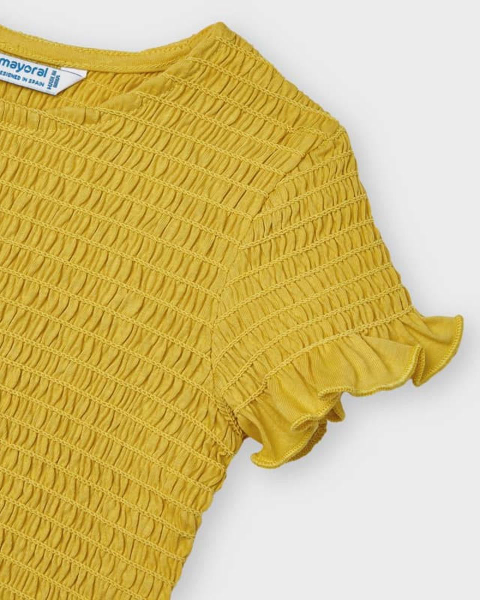 Maglietta bambina Mayroal modello toppino mostarda - ErreGiModaBimbo