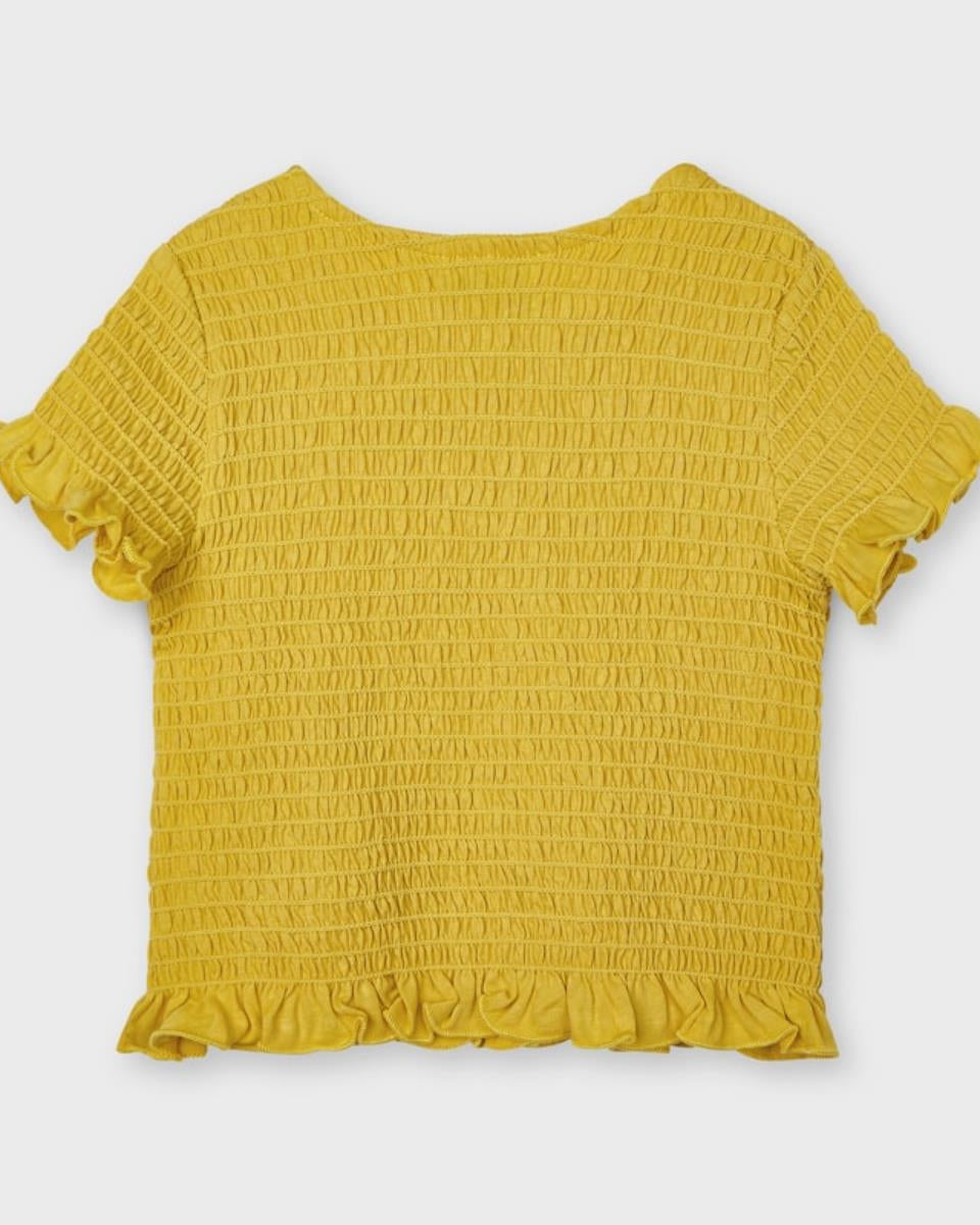 Maglietta bambina Mayroal modello toppino mostarda - ErreGiModaBimbo