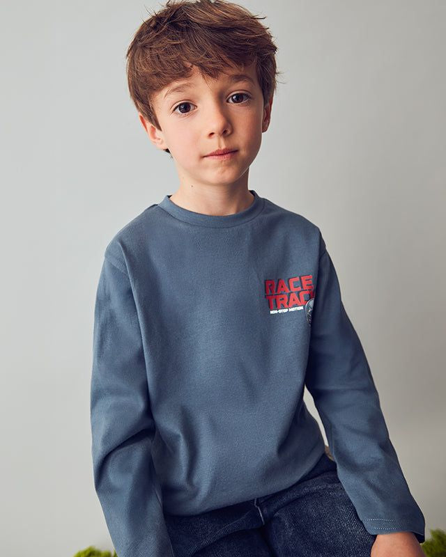 Maglietta bambino Mayoral casco moto blu air force Mayoral 2 Anni 92cm