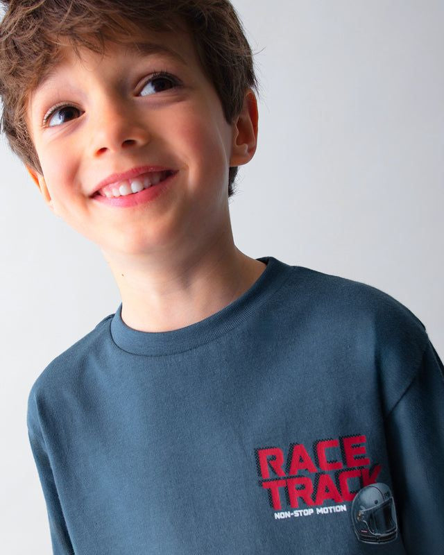 Maglietta bambino Mayoral casco moto blu air force Mayoral 2 Anni 92cm