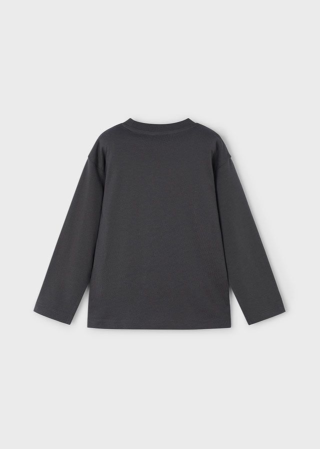 Maglietta bambino Mayoral dinosauro triceratopo grigia Mayoral 2 Anni 92cm