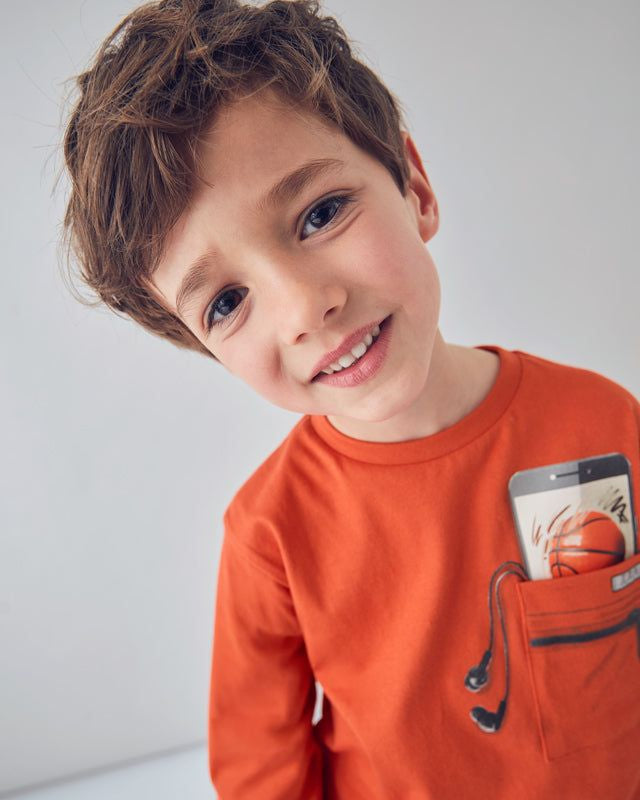 Maglietta bambino Mayoral taschino Basket arancione Mayoral 2 Anni 92cm