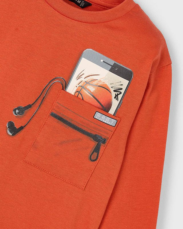 Maglietta bambino Mayoral taschino Basket arancione Mayoral 2 Anni 92cm