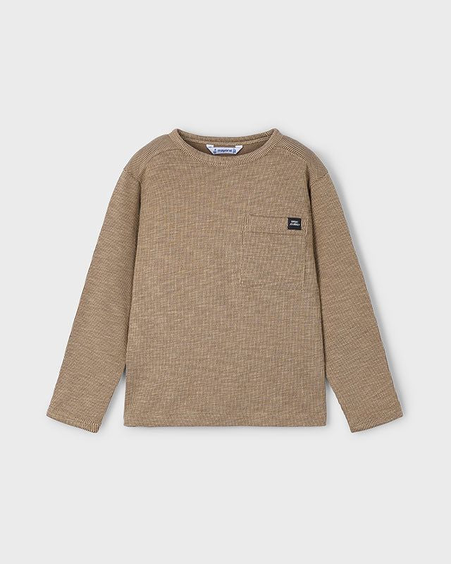 Maglietta bambino Mayoral taschino tinta unita caramello Mayoral 2 Anni 92cm