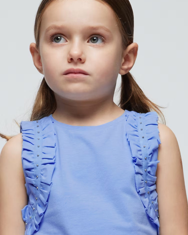 T-Shirt smanicata borchie bambina Mayoral indaco Mayoral Indaco