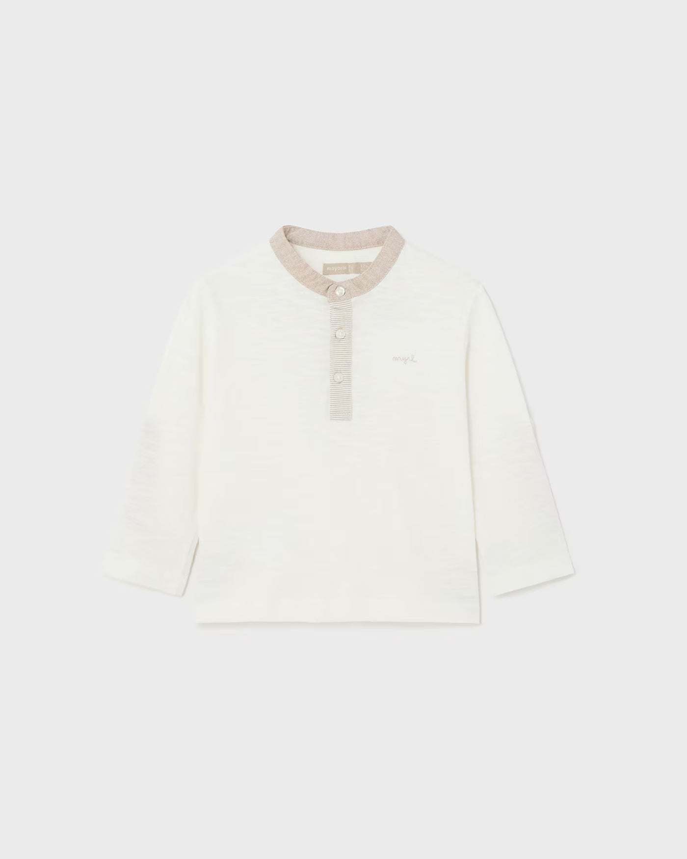 Maglietta manica rull-up fresco cotone neonato Mayoral panna Mayoral Panna