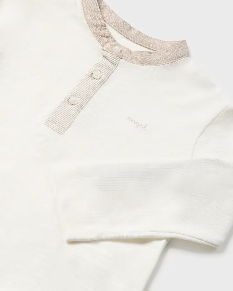 Maglietta manica rull-up fresco cotone neonato Mayoral panna Mayoral Panna