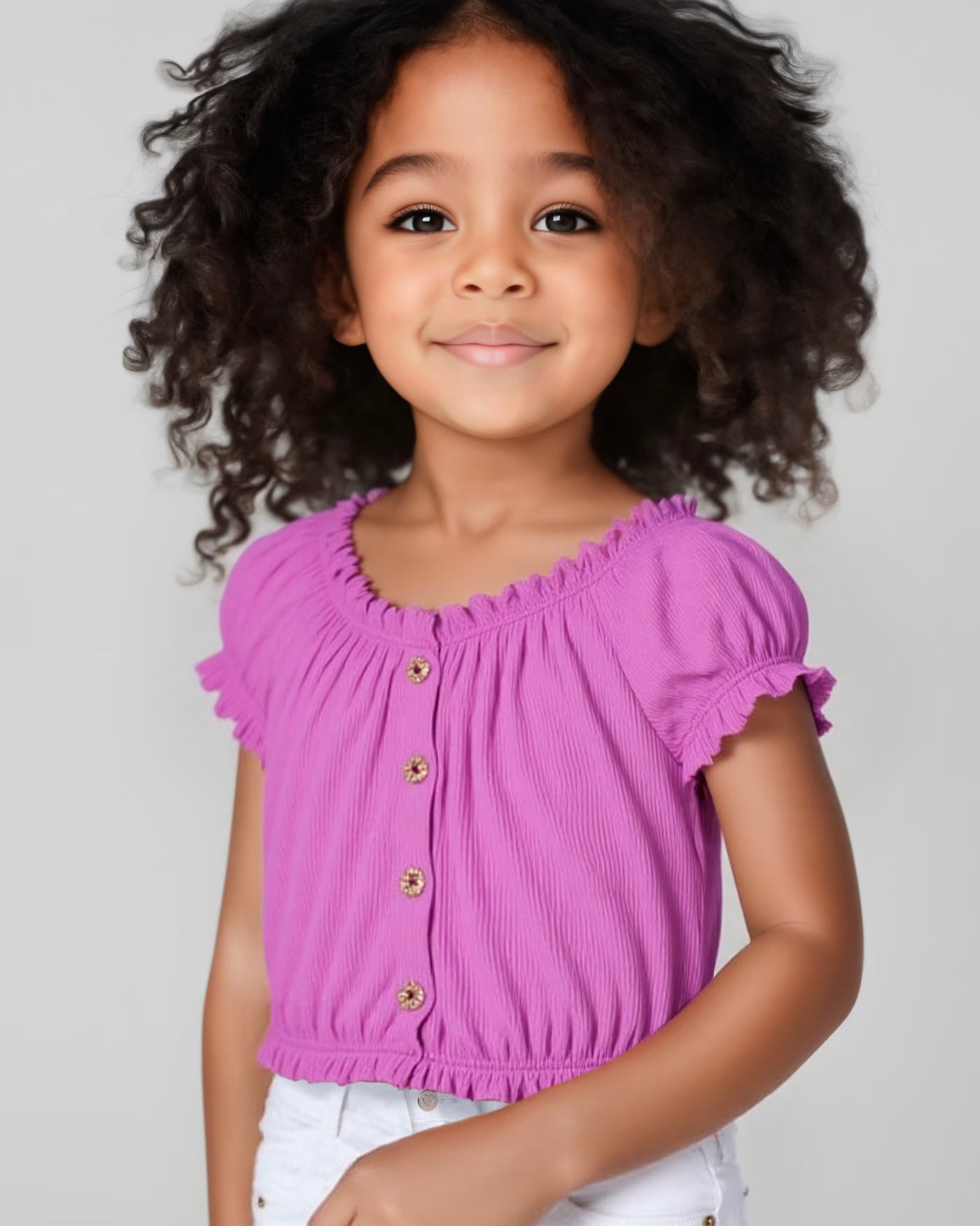 Maglietta corta a costine bambina Mayoral malva Mayoral Malva