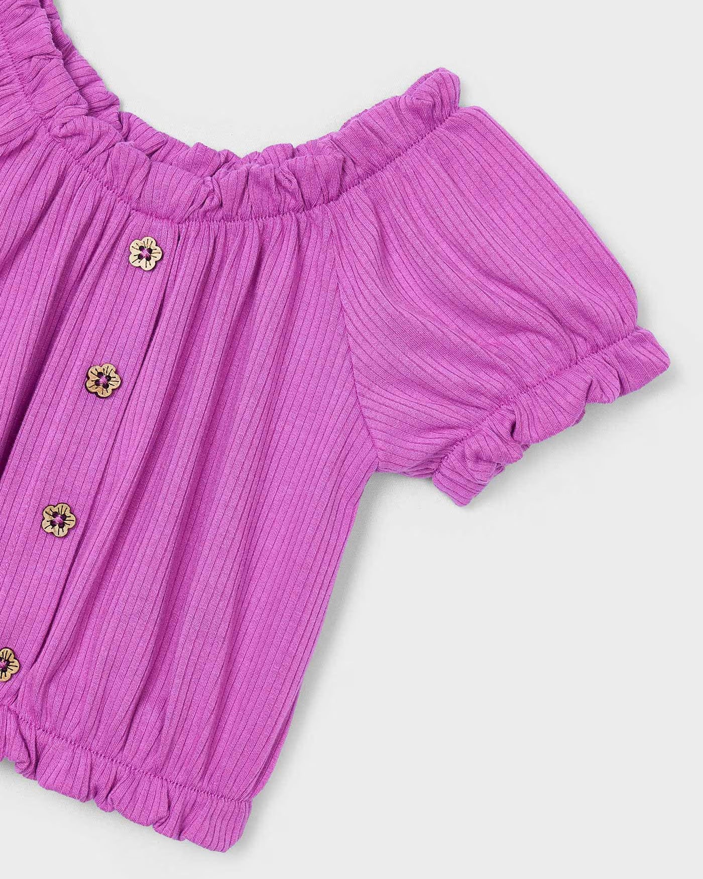 Maglietta corta a costine bambina Mayoral malva Mayoral Malva