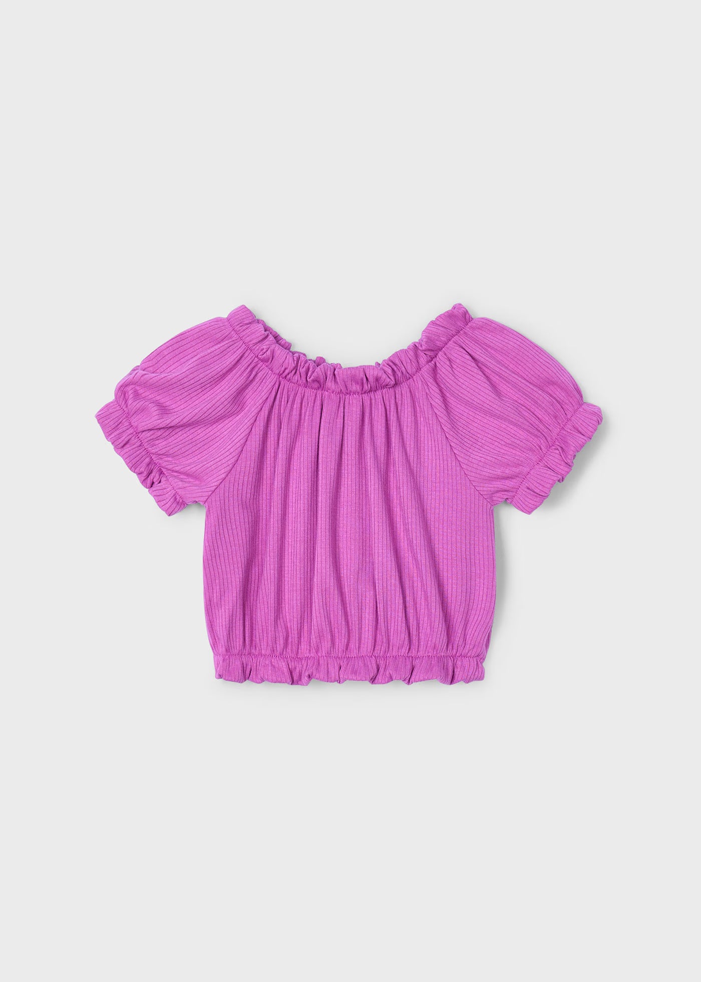 Maglietta corta a costine bambina Mayoral malva Mayoral Malva