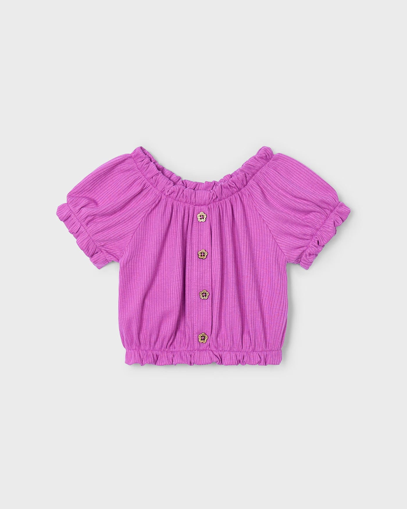 Maglietta corta a costine bambina Mayoral malva Mayoral Malva