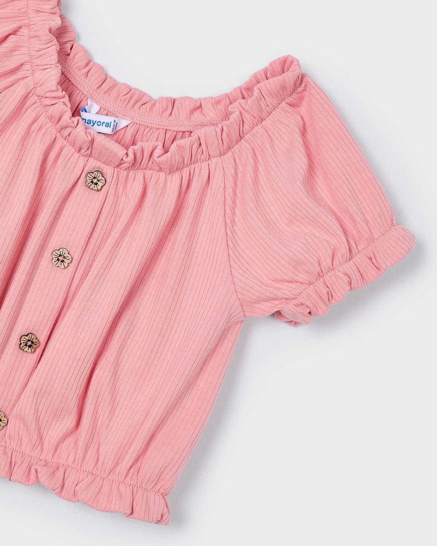 Maglietta corta a costine bambina Mayoral rosa salmone Mayoral 2 Anni 92cm