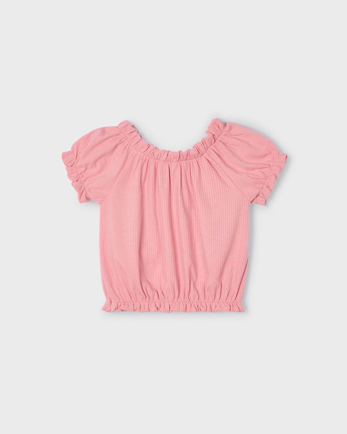 Maglietta corta a costine bambina Mayoral rosa salmone Mayoral 2 Anni 92cm