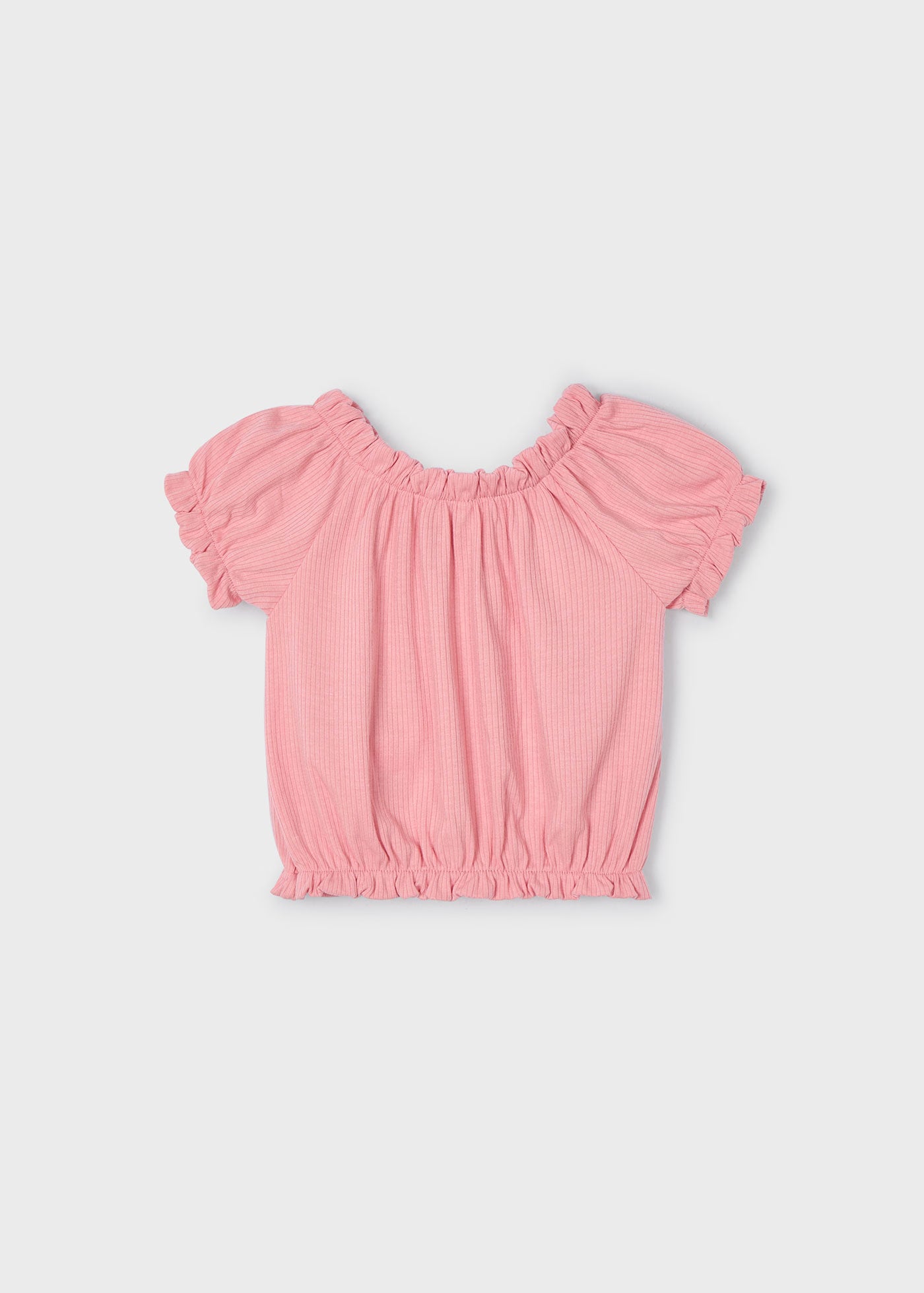 Maglietta corta a costine bambina Mayoral rosa salmone Mayoral 2 Anni 92cm