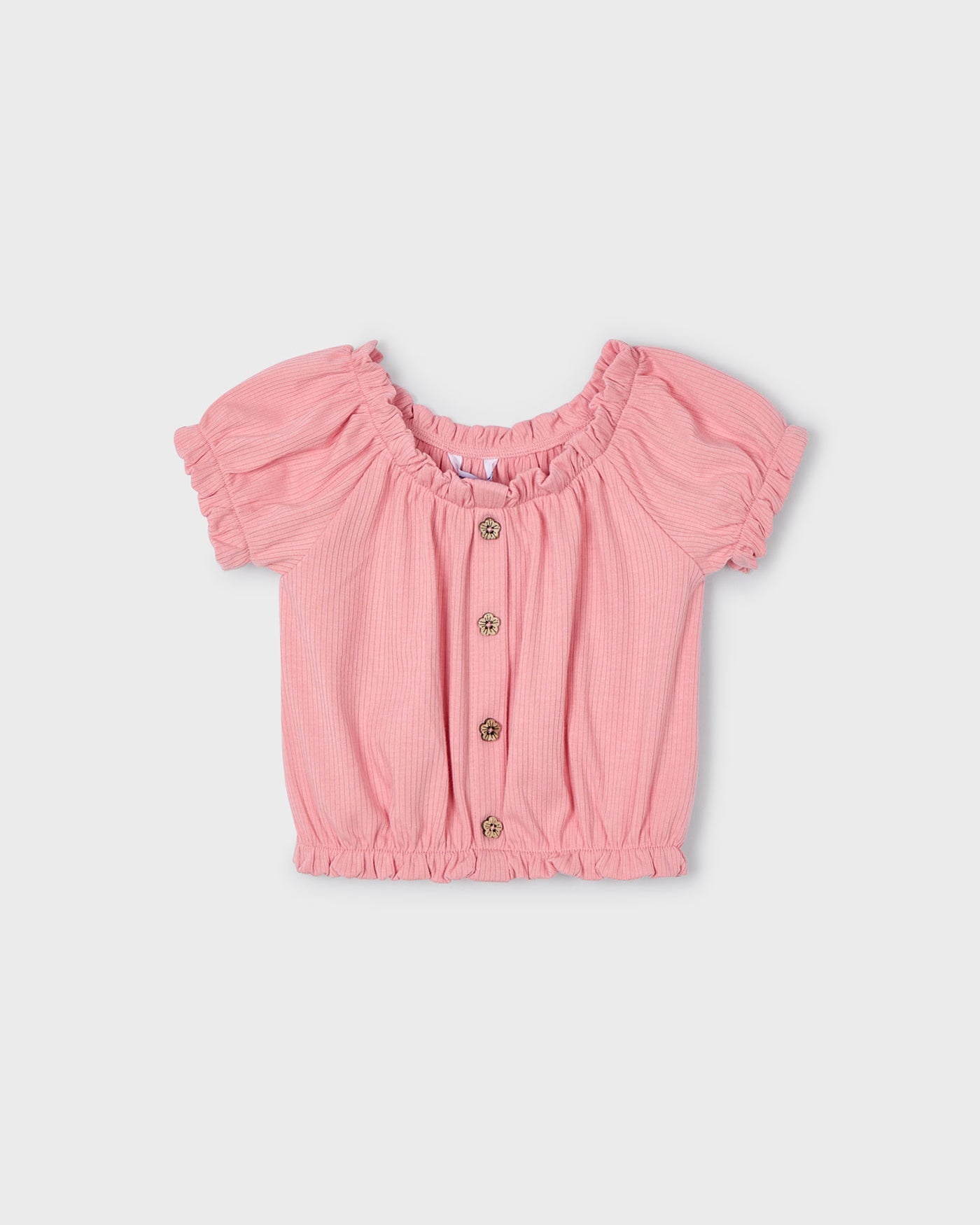 Maglietta corta a costine bambina Mayoral rosa salmone Mayoral 2 Anni 92cm