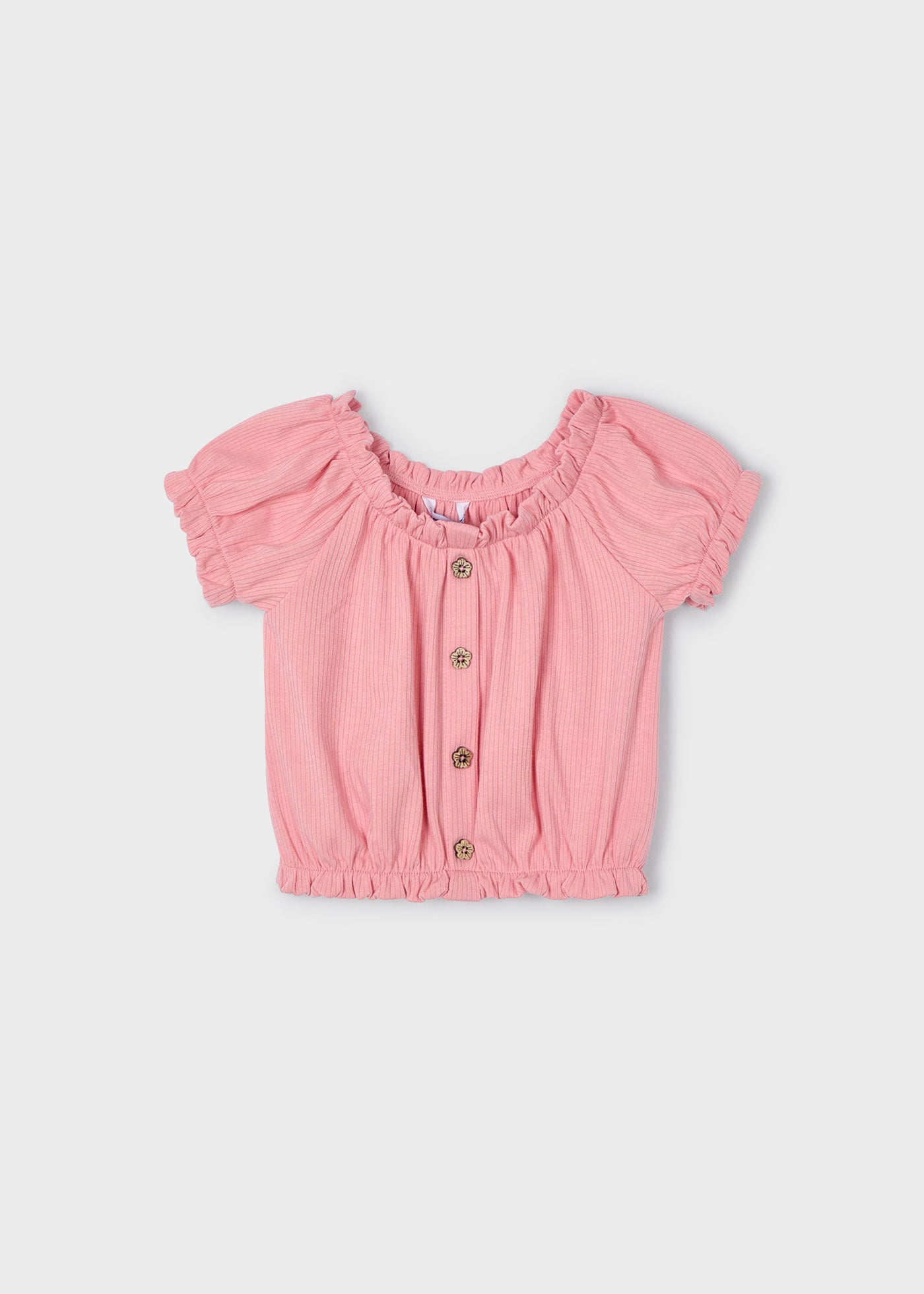 Maglietta corta a costine bambina Mayoral rosa salmone Mayoral 2 Anni 92cm