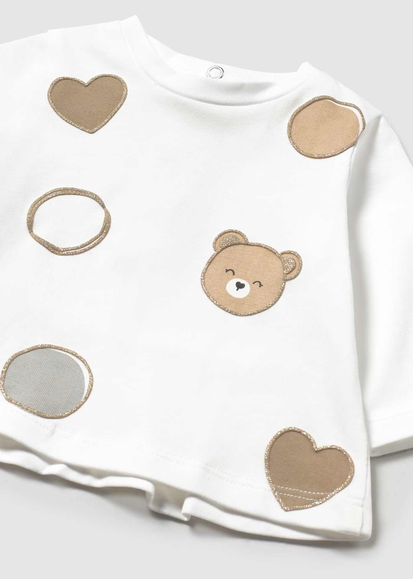 Maglietta manica lunga neonata Mayoral teddy bianca Mayoral Bianco