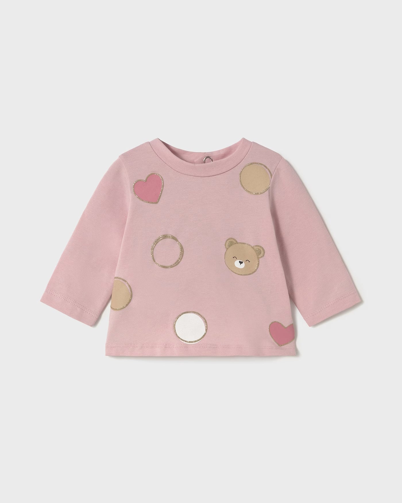 Maglietta manica lunga neonata Mayoral teddy rosa Mayoral Rosa