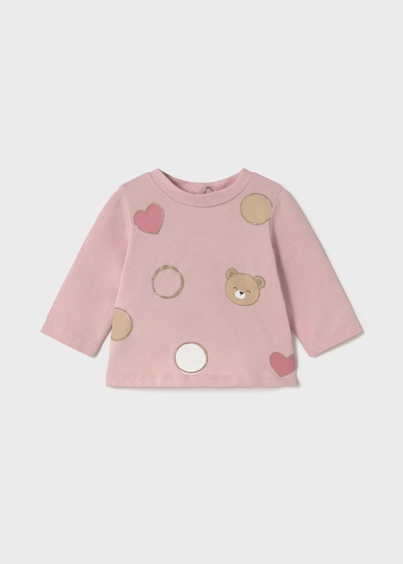 Maglietta manica lunga neonata Mayoral teddy rosa Mayoral Rosa