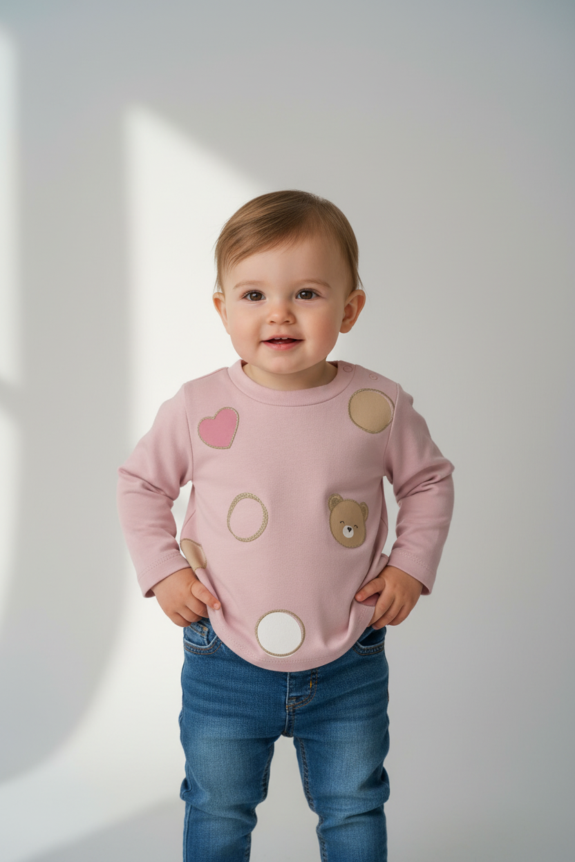 Maglietta manica lunga neonata Mayoral teddy rosa Mayoral Rosa