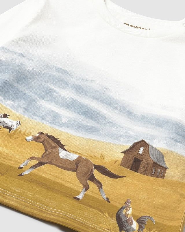 Maglietta neonato Mayoral paesagi Cavalli color panna Mayoral 6 Mesi 68cm