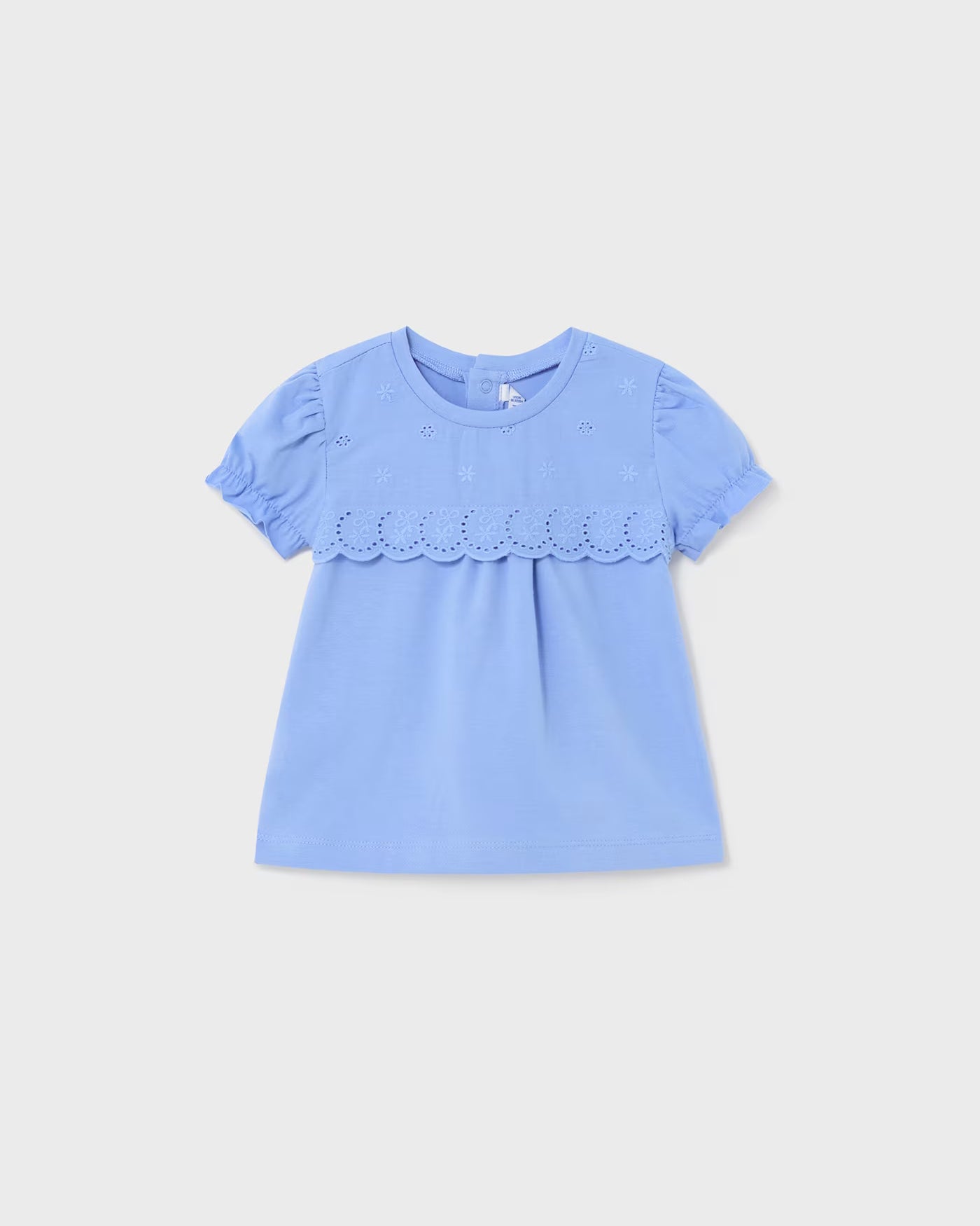 T-Shirt ricamata fresco cotone neonata Mayoral indaco Mayoral Indaco
