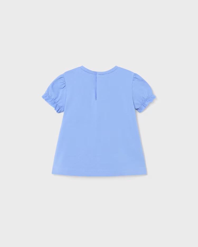 T-Shirt ricamata fresco cotone neonata Mayoral indaco Mayoral Indaco