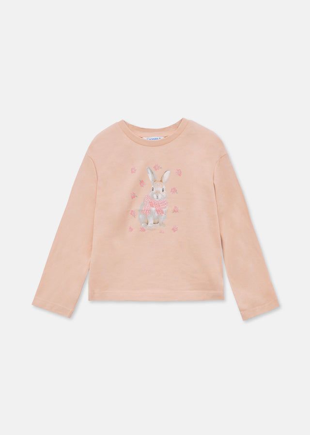 Maglietta serigrafia bambina Mayoral coniglio rosa Mayoral 2 Anni 92cm