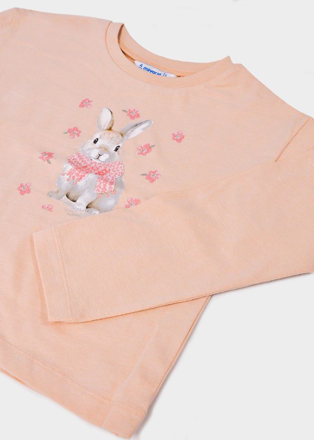 Maglietta serigrafia bambina Mayoral coniglio rosa Mayoral 2 Anni 92cm