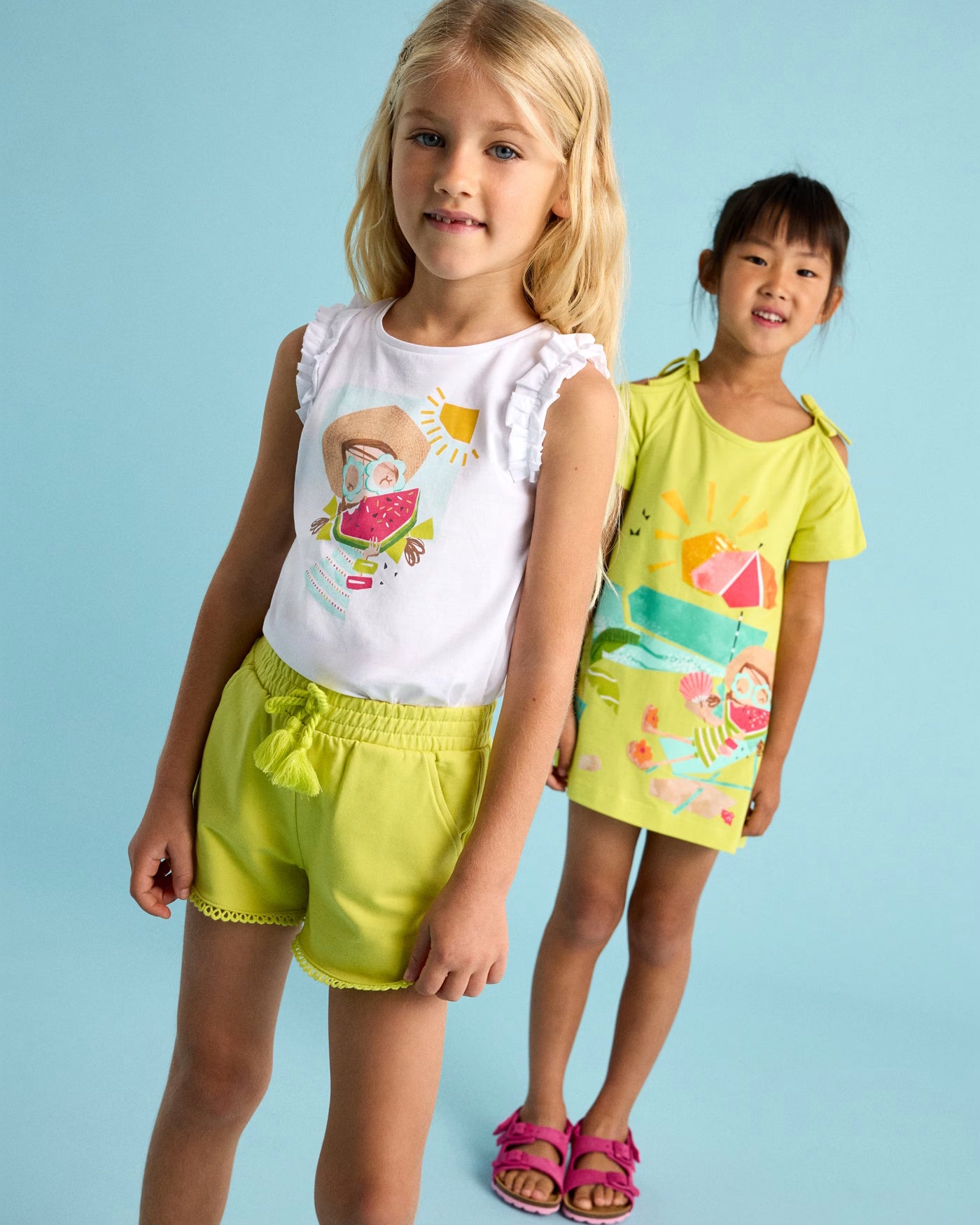 T-Shirt smanicata bambina Mayoral bianca anguria Mayoral Bianco