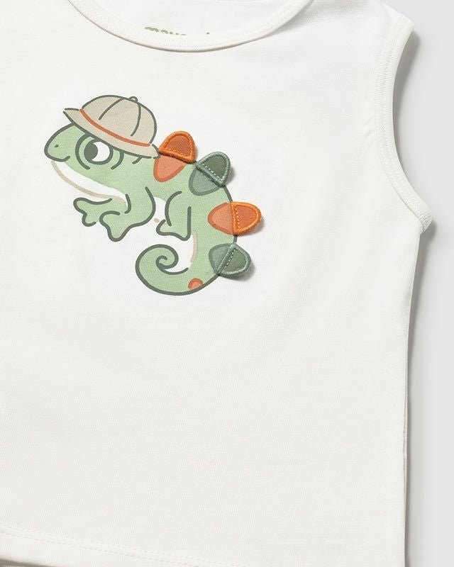 T-shirt interattiva neonato camaleonte panna Mayoral 6 Mesi 68cm