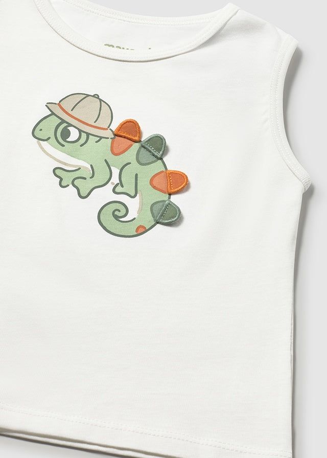 T-shirt interattiva neonato camaleonte panna Mayoral 6 Mesi 68cm