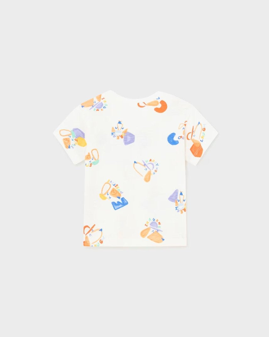 Maglietta taschino oversize neonato Mayoral Stampa Dogs Mayoral Bianco