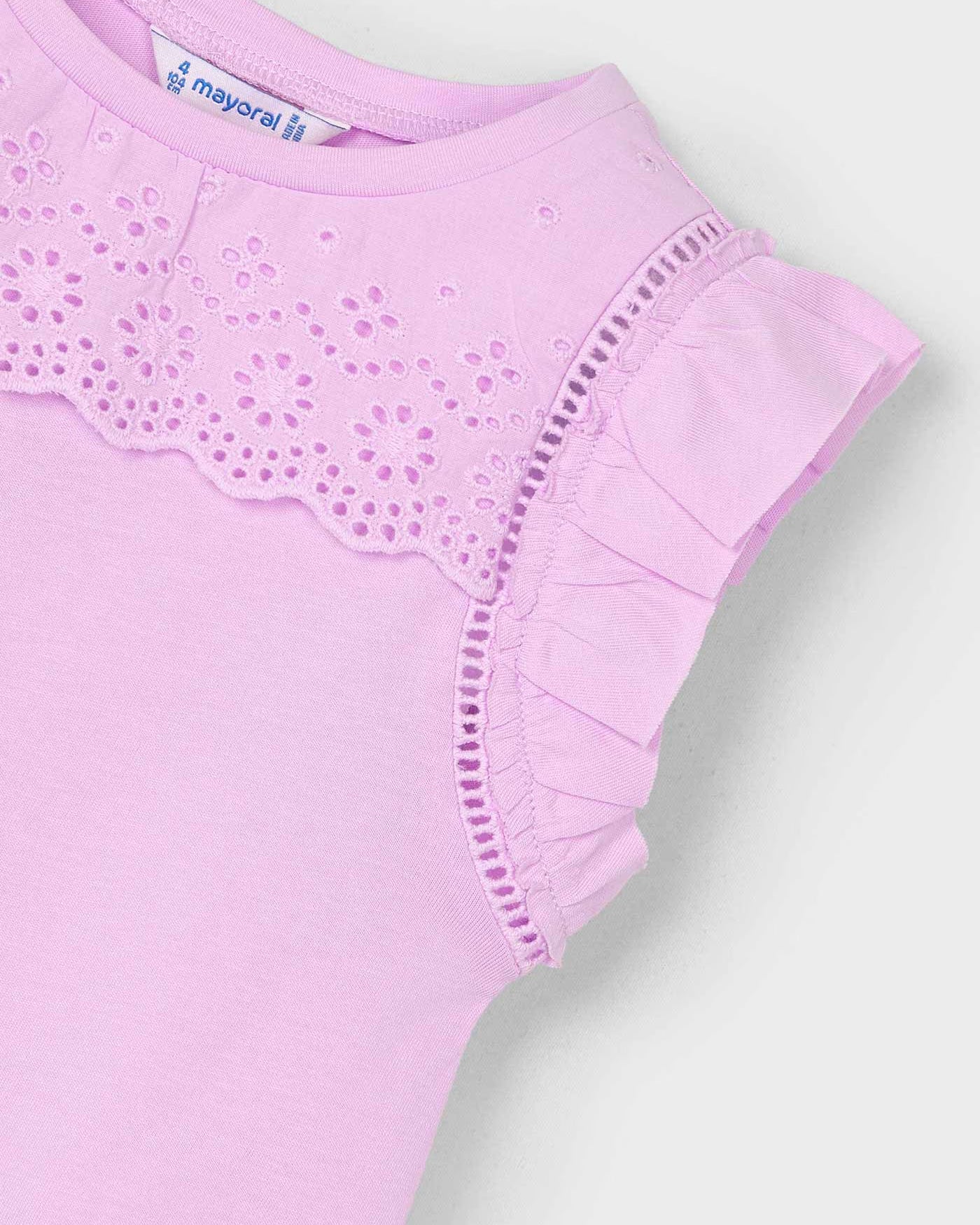 T-Shirt smanicata traforata bambina Mayoral orchidea Mayoral Orchidea
