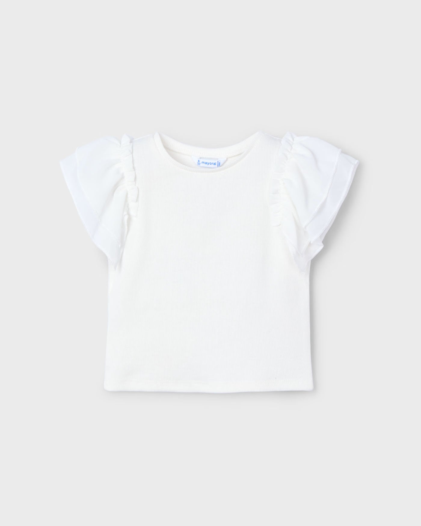 T-Shirt volant chiffon bambina Mayoral panna Mayoral Panna