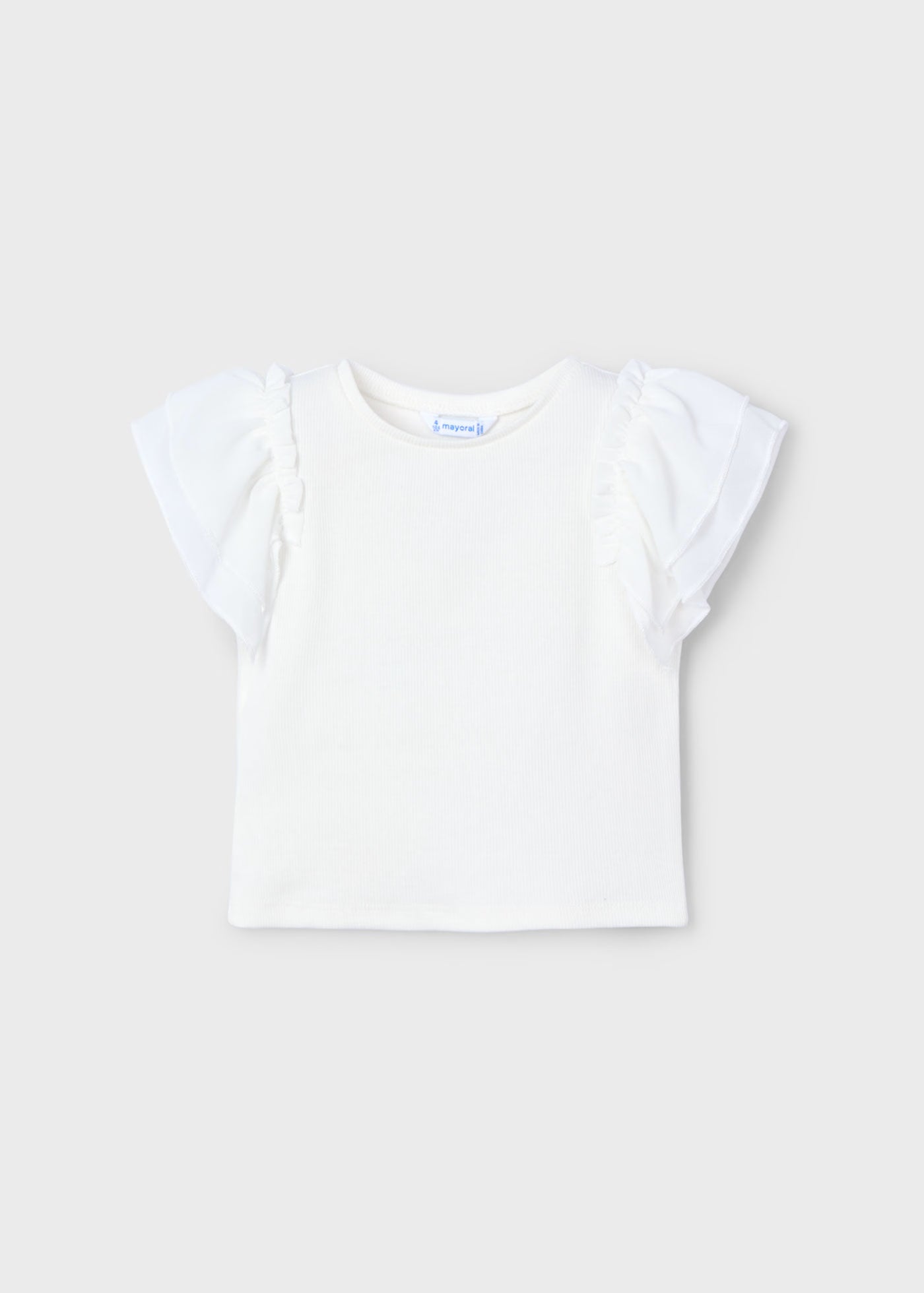 T-Shirt volant chiffon bambina Mayoral panna Mayoral Panna